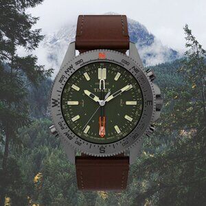 Timex Expedition North Tide Temp Compass 43mm Eco-Friendly Leather Strap Watch